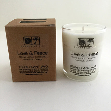 heavenscent love & peace essential oil candle - 9cl votive