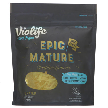 violife vegan epic mature grated cheese 150g