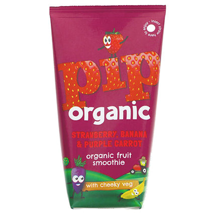 pip organic kids strawberry & banana smoothie 4x180ml