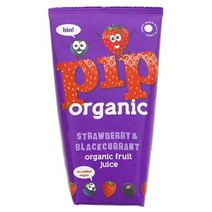 pip organic kids strawberry & blackcurrant juice 4x180ml