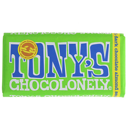 tonys chocolonely 51% dark chocolate almond & sea salt 180g