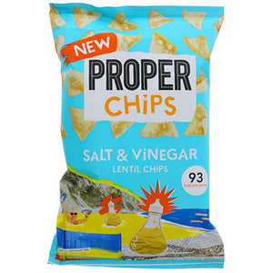 properchips vegan salt & vinegar lentil chips 85g