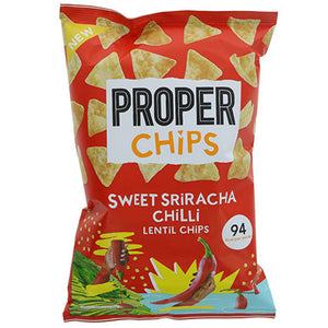 properchips vegan sriracha lentil chips 85g