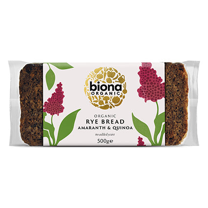 biona rye amaranth & quinoa bread 500g
