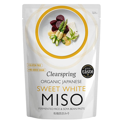 clearspring organic sweet white miso pouch 250g