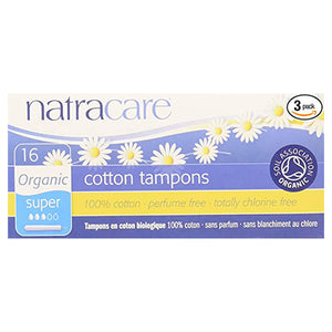 natracare organic cotton applicator tampons - super 16 pack