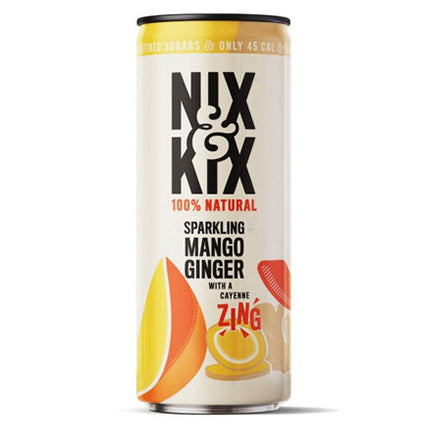 nix & kix mango & ginger sparkling drink 250ml