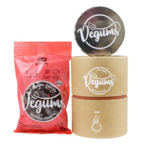 vegums vegan iron gummies - 60 capsules & tin