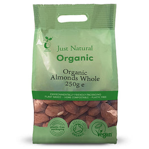 just natural organic almonds whole 250g