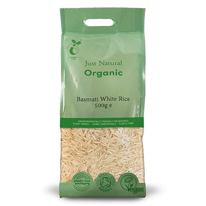 just natural organic basmati white rice 500g