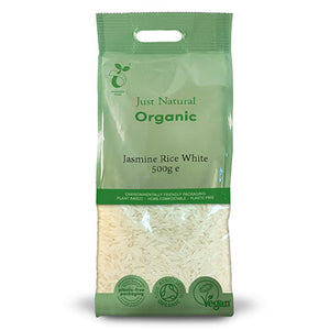 just natural organic jasmine rice white 500g