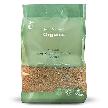 just natural organic short grain brown rice 1000g