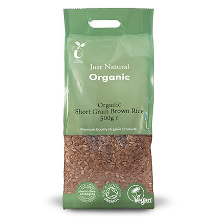 just natural organic short grain brown rice 500g