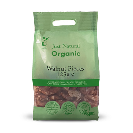 just natural organic walnut pieces 125g