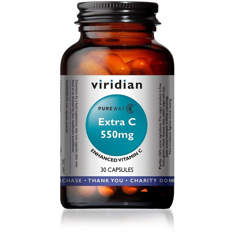 Viridian Extra C High Potency Vitamin C 550mg 30 Vegan Capsules